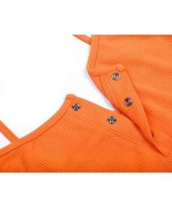 Own Saviour Neon Orange Popper Dress Dresses + Sets