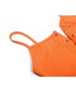 Own Saviour Neon Orange Popper Dress Dresses + Sets