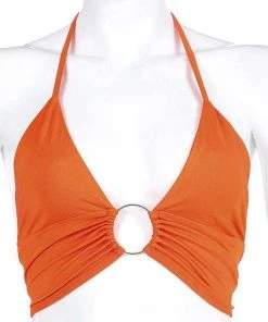 Own Saviour Orange Ring Halter Crop