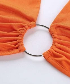 Own Saviour Orange Ring Halter Crop