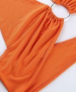 Own Saviour Orange Ring Halter Crop