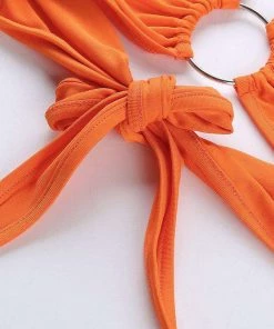 Own Saviour Orange Ring Halter Crop