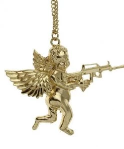 Own Saviour Large Angel Gun Necklace Accessories