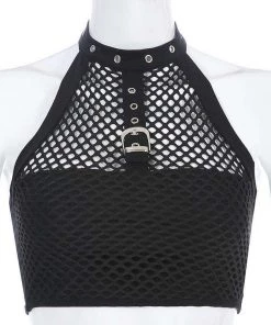 Own Saviour Fishnet Halter Crop