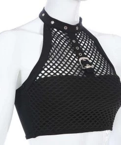 Own Saviour Fishnet Halter Crop