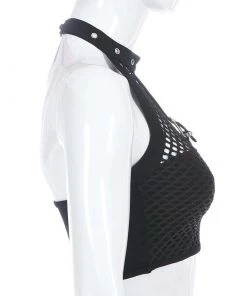 Own Saviour Fishnet Halter Crop