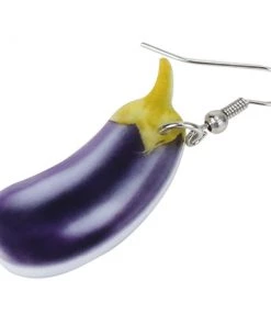 Own Saviour Aubergine Eggplant Dangle Earrings Accessories