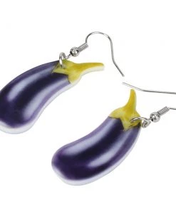 Own Saviour Aubergine Eggplant Dangle Earrings Accessories