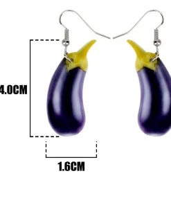 Own Saviour Aubergine Eggplant Dangle Earrings Accessories