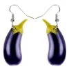 Own Saviour Aubergine Eggplant Dangle Earrings Accessories