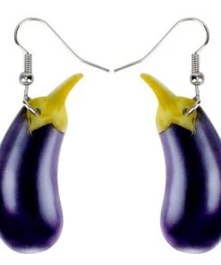 Own Saviour Aubergine Eggplant Dangle Earrings Accessories