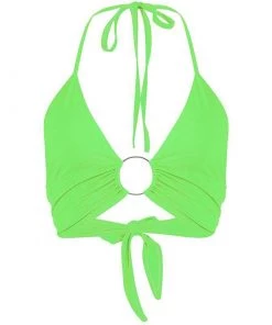 Own Saviour Neon Ring Halter Crop Tees + Tops