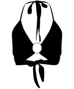 Own Saviour Tees + Tops Black Ring Halter Crop