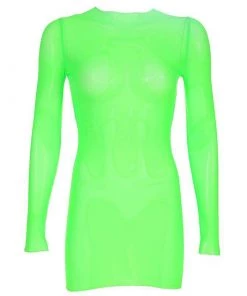 Own Saviour Dresses + Sets Neon Green Mesh Dress
