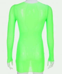 Own Saviour Dresses + Sets Neon Green Mesh Dress
