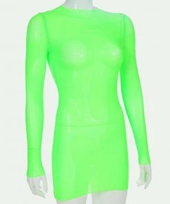 Own Saviour Dresses + Sets Neon Green Mesh Dress
