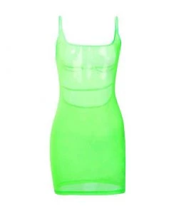 Own Saviour Neon Sheer Backless Dress