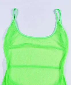 Own Saviour Neon Sheer Backless Dress