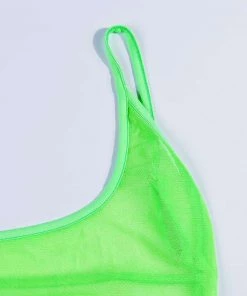 Own Saviour Neon Sheer Backless Dress