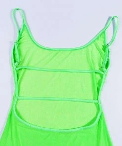 Own Saviour Neon Sheer Backless Dress