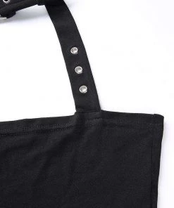 Own Saviour Tees + Tops Rivet Halter Choker Crop