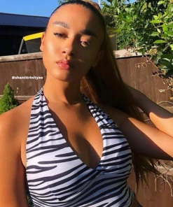 Own Saviour Tees + Tops Zebra Halter Crop