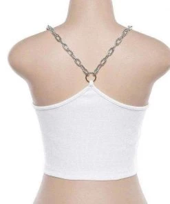 Own Saviour Tees + Tops Silver Chain Crop Top