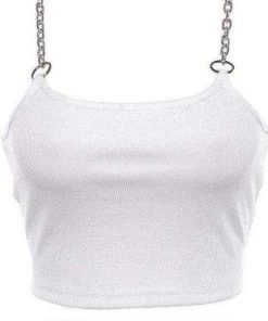 Own Saviour Tees + Tops Silver Chain Crop Top