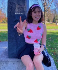 Own Saviour Tees + Tops Strawberry Knit Tank Top