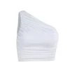 Own Saviour White One Shoulder Ruched Crop