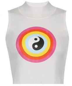 Own Saviour Rainbow Yin Yang Crop New In