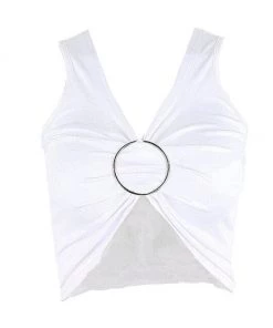 Own Saviour Tees + Tops White Ring V Crop