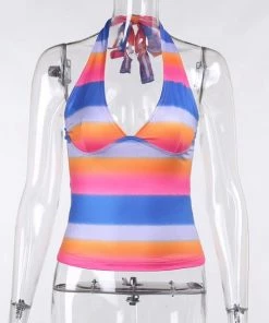 Own Saviour Zebra/Stripe Halter Crop