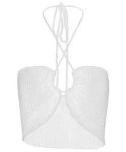 Own Saviour Knitted Cut Out Halter Crop New In