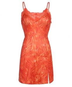Own Saviour Orange Zebra Mini Dress
