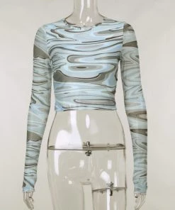 Own Saviour New In Mesh Swirl Top