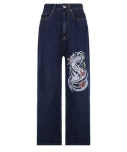 Own Saviour Blue Dragon Embroidery Jeans New In