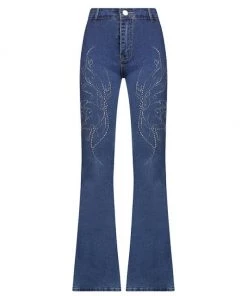 Own Saviour Y2K Rhinestone Flare Jeans New In