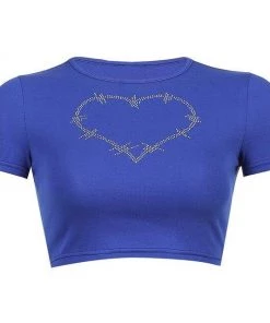 Own Saviour MC Barbed Wire Heart Crop Tees + Tops
