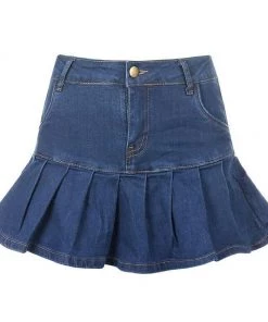 Own Saviour New In Denim Ruffle Mini Skirt