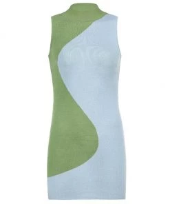 Own Saviour Blue Green Splice Yin Dress New In