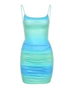 Own Saviour Tie Dye Stripe Backless Mini Dress