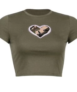 Own Saviour Camo Heart Crop