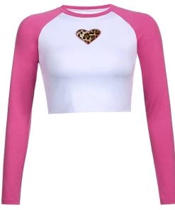 Own Saviour Colour Leopard Heart Raglan Cro