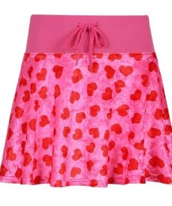 Own Saviour Pink Heart Velvet Mini Skirt