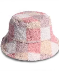 Own Saviour Faux Fur Check Bucket Hat
