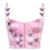 Own Saviour New In Satin Butterfly Corset Crop