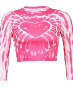 Own Saviour Pink Heart Tie Dye Crop