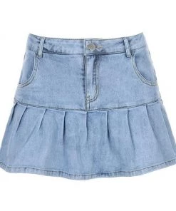 Own Saviour New In Denim Ruffle Mini Skirt