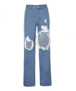 Own Saviour Large Hole Distress Jeans Pants